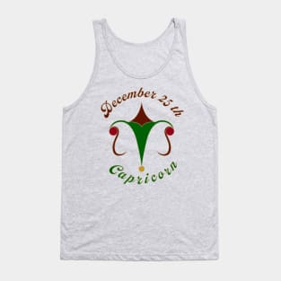 December 25th Capricorn - Xmas and Newton's birthday logo - Silver Background Tank Top